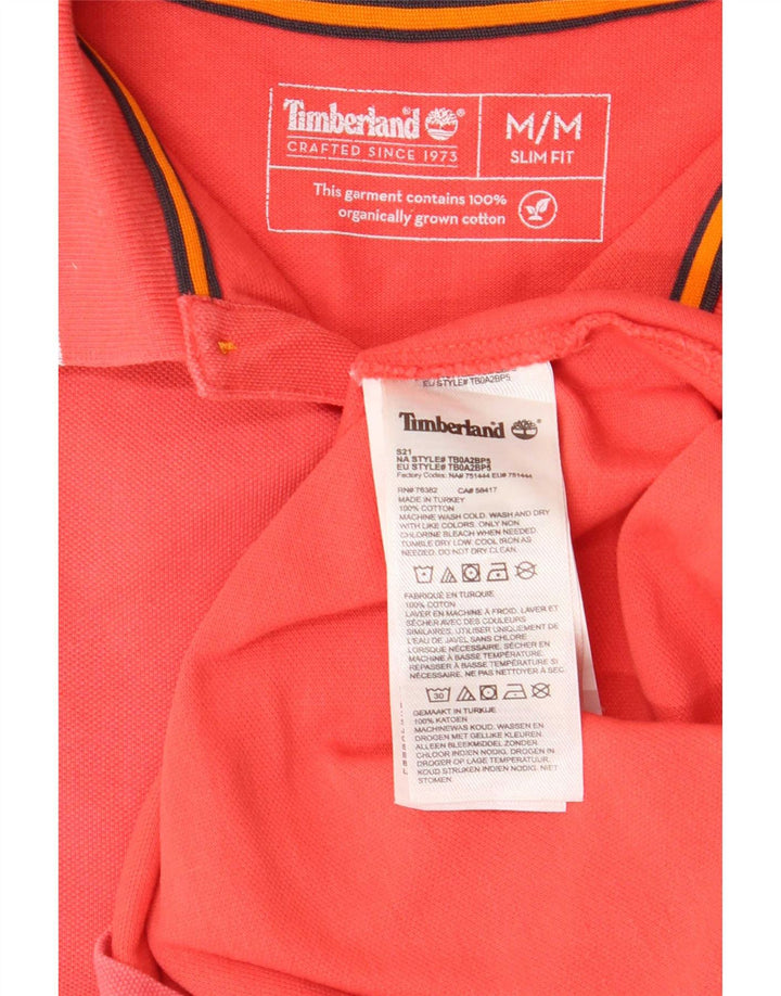Tricou polo Timberland Slim Fit pentru bărbați, bumbac roz mediu