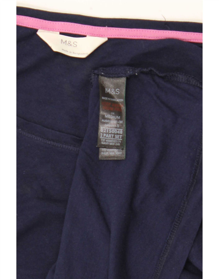 Top pentru femei Marks & Spencer cu mânecă lungă UK 14 mediu, albastru bleumarin, bumbac