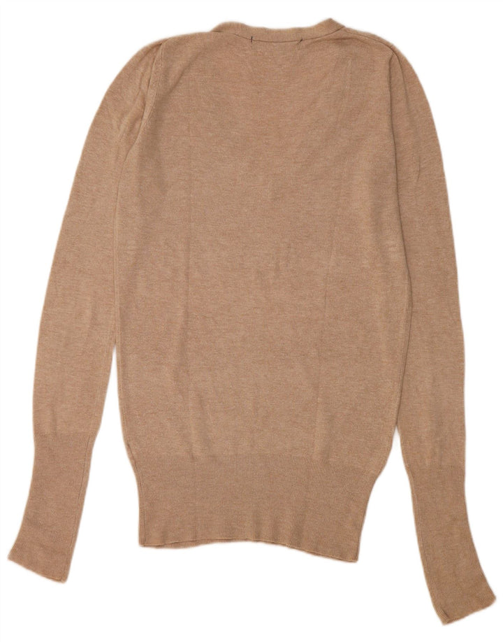 Pulover pentru femei cu decolteu în V Zara UK 10 Mic Bej