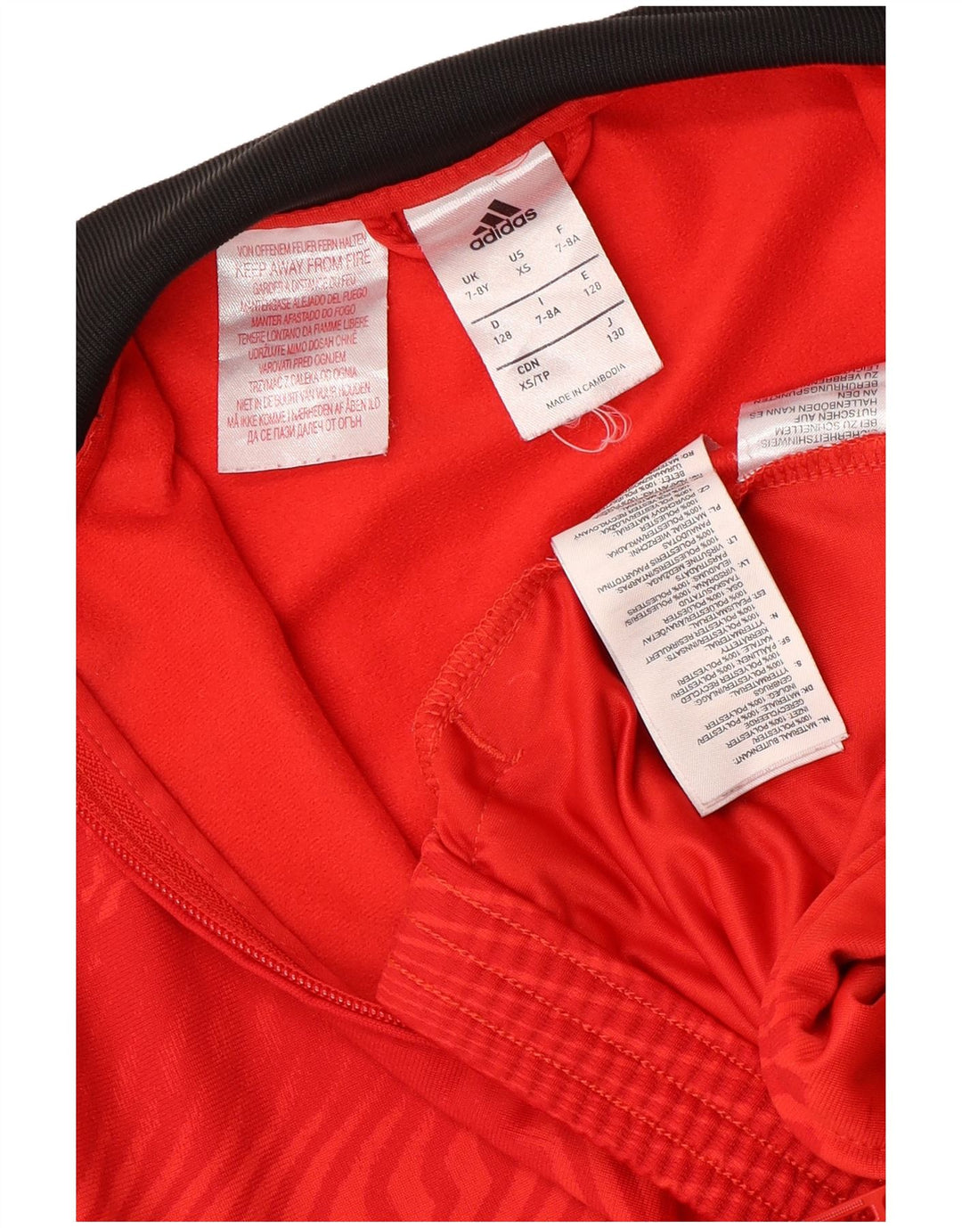 Jachetă de trening grafică ADIDAS pentru băieți 7-8 ani, roșu, color block