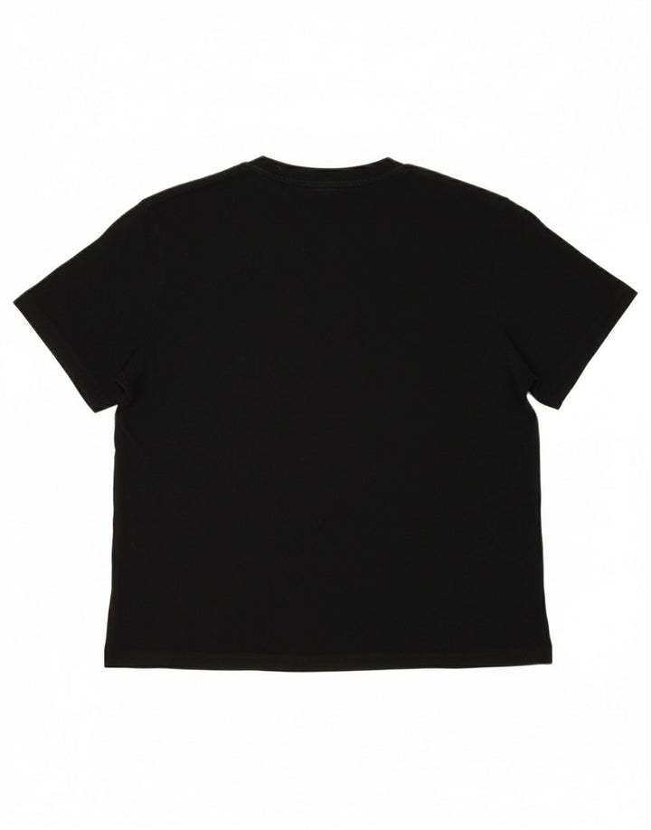 VANS Womens Crop T-Shirt Top UK 14 Medium Black Cotton