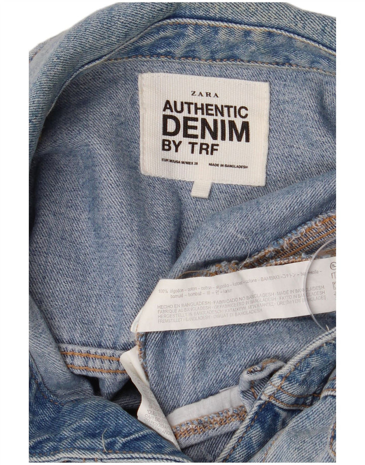 Jachetă de blugi pentru femei ZARA UK 14 mare, albastru, bumbac