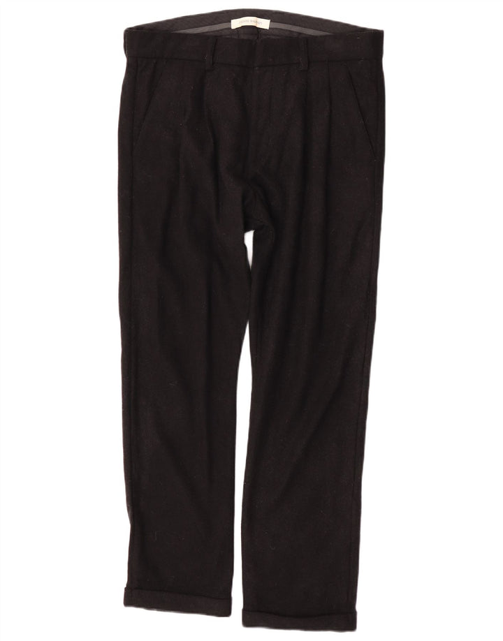 Pantaloni drepți pentru bărbați Pierre Balmain L32 L27 Black Classic