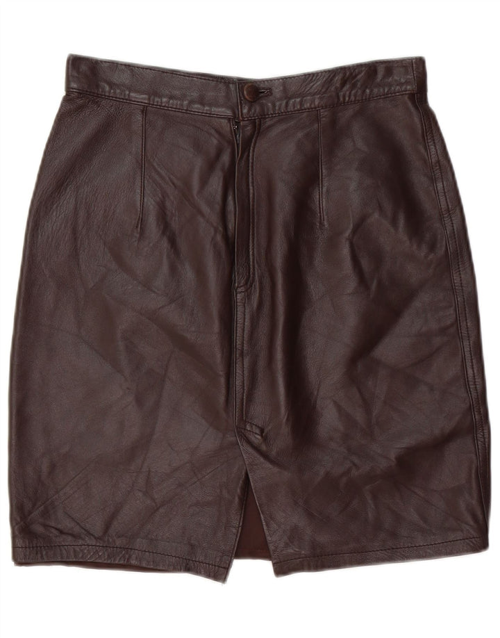 Fusta de piele pentru femei VINTAGE IT 44 Medium W28 piele maro
