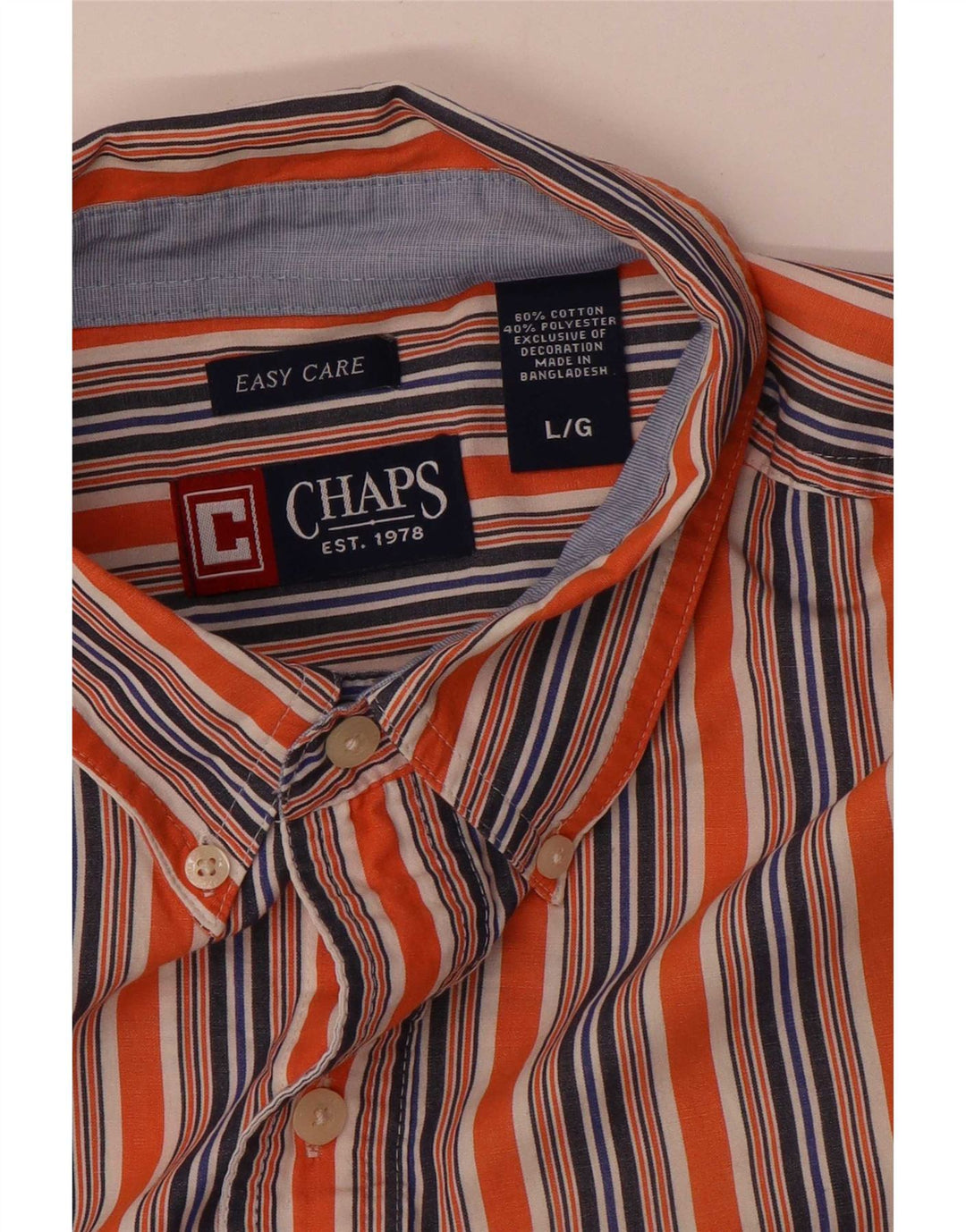 Cămașă pentru bărbați Chaps Easy Fit, bumbac mare cu dungi portocalii