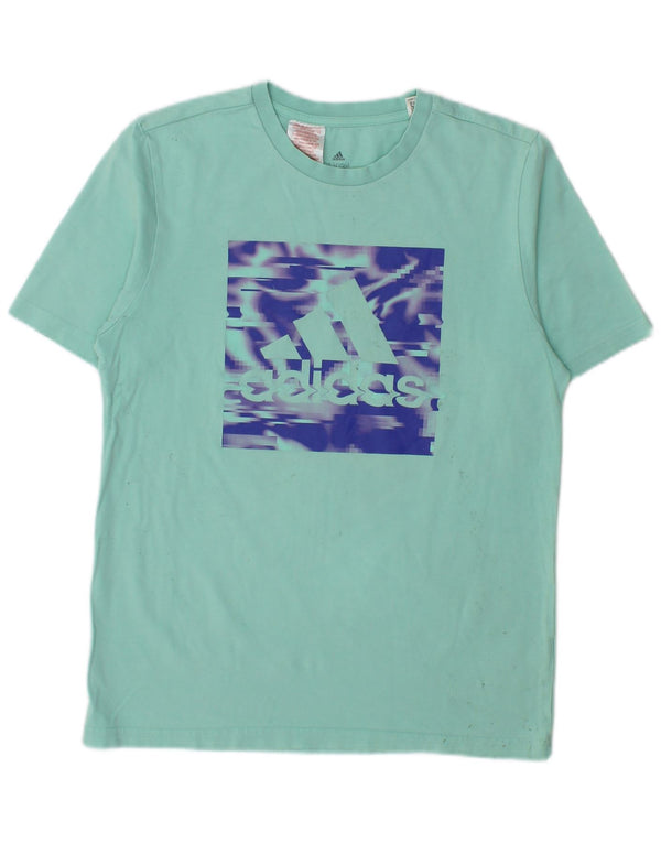 Tricou grafic Adidas pentru băieți Top 13-14 ani bumbac turcoaz