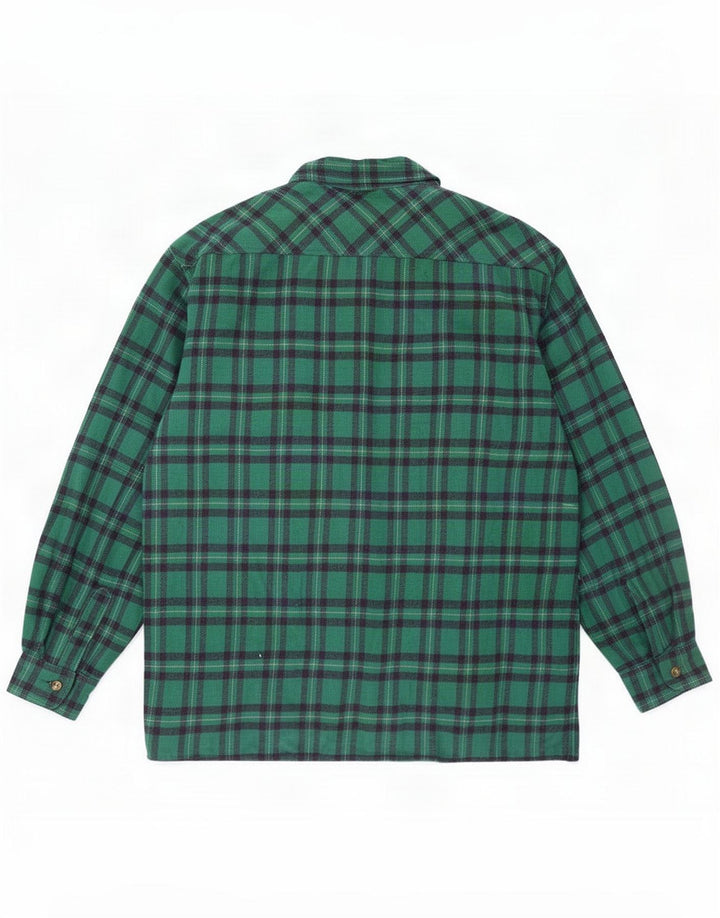 Camasă de flanel pentru bărbați Marlboro Classics, carouri mari, verde