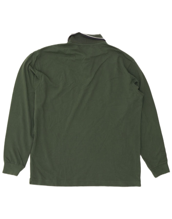 Tricou polo Spalding pentru bărbați cu mânecă lungă XL, bumbac cu dungi verzi