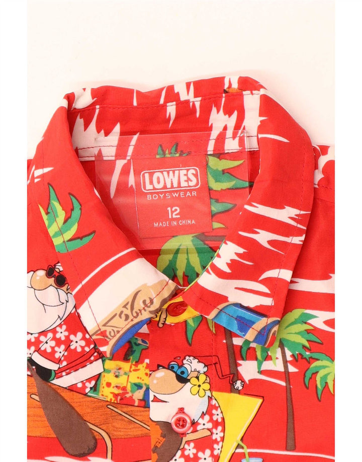 Cămașă cu mânecă scurtă Lowes Boys cu model abstract 11-12 ani roșu hawaian