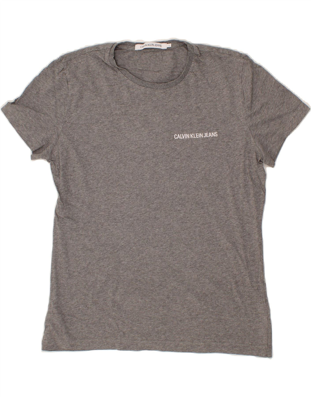 CALVIN KLEIN Mens T-Shirt Top Large Grey Cotton Vintage Calvin Klein and Second-Hand Calvin Klein from Messina Hembry 