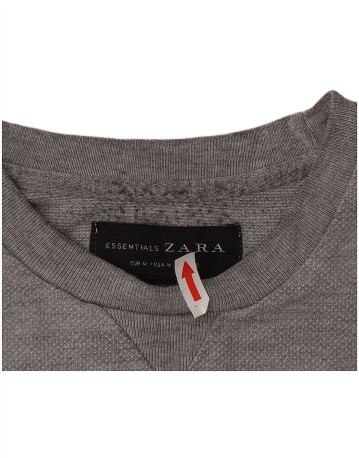 Pulover pentru bărbați Zara, bumbac, gri mediu