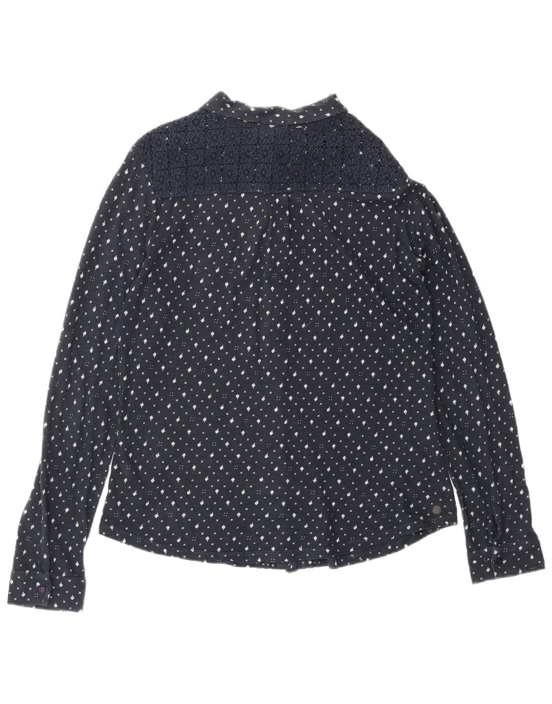 FAT FACE Bluză cămașă pentru femei UK 12 Medium Bluemarin Floral Bumbac