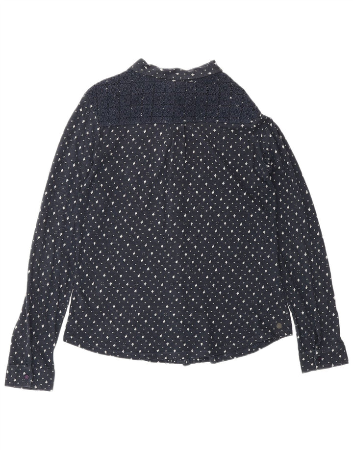 FAT FACE Bluză cămașă pentru femei UK 12 Medium Bluemarin Floral Bumbac