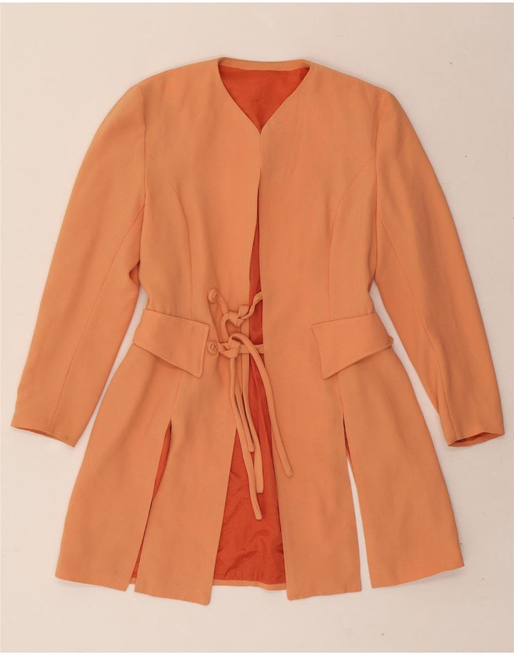 VINTAGE Womens Longline Blazer Jacket UK 10 Small Orange Vintage Vintage and Second-Hand Vintage from Messina Hembry 