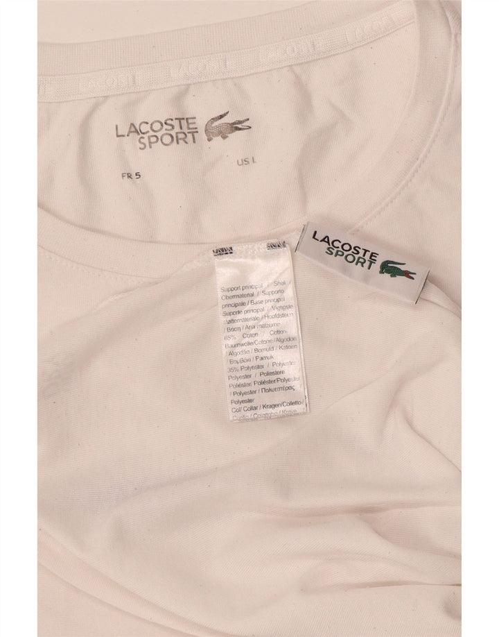 Tricou grafic LACOSTE pentru bărbați, marimea 5 mare, bumbac alb