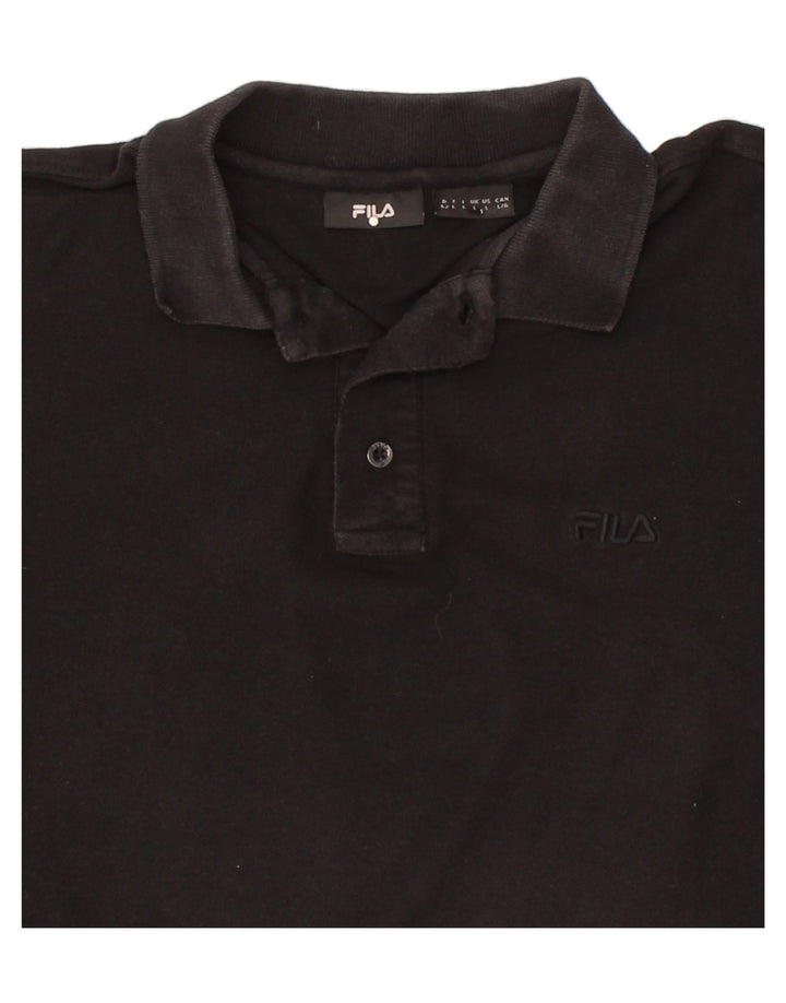 FILA Mens Polo Shirt Large Black Cotton Vintage Fila and Second-Hand Fila from Messina Hembry 