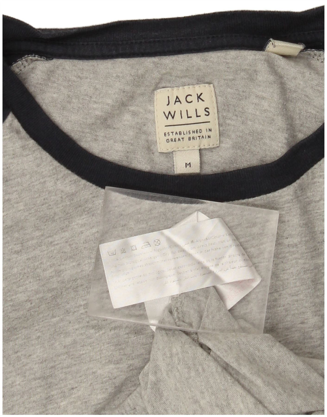 JACK WILLS Top pentru bărbați cu mânecă lungă, gri mediu, bumbac color bloc