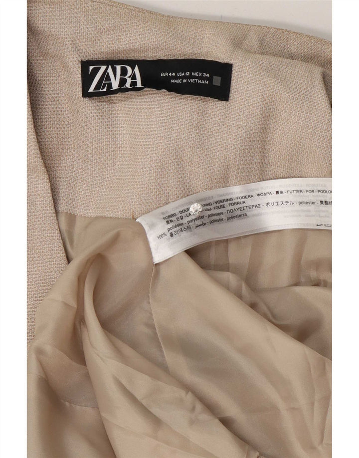 Blazer pentru femei Zara cu 1 nasture EU 44 XL poliester bej
