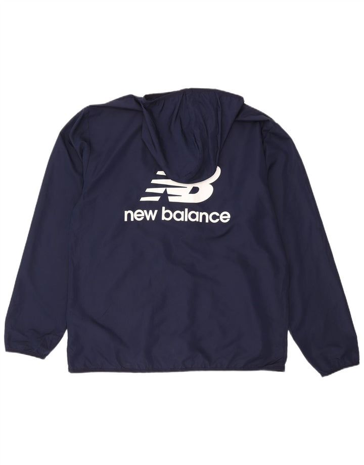 Jachetă de ploaie cu glugă pentru bărbați New Balance, mare, albastru, poliester