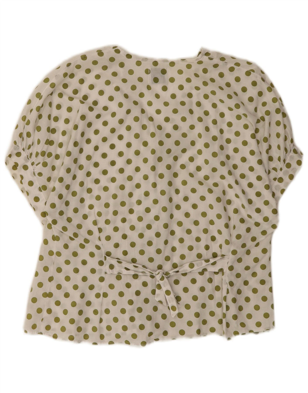 Bluză cămașă cu mânecă scurtă pentru femei Benetton IT 44 Medium White Polka Dot
