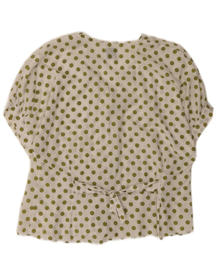 Bluză cămașă cu mânecă scurtă pentru femei Benetton IT 44 Medium White Polka Dot