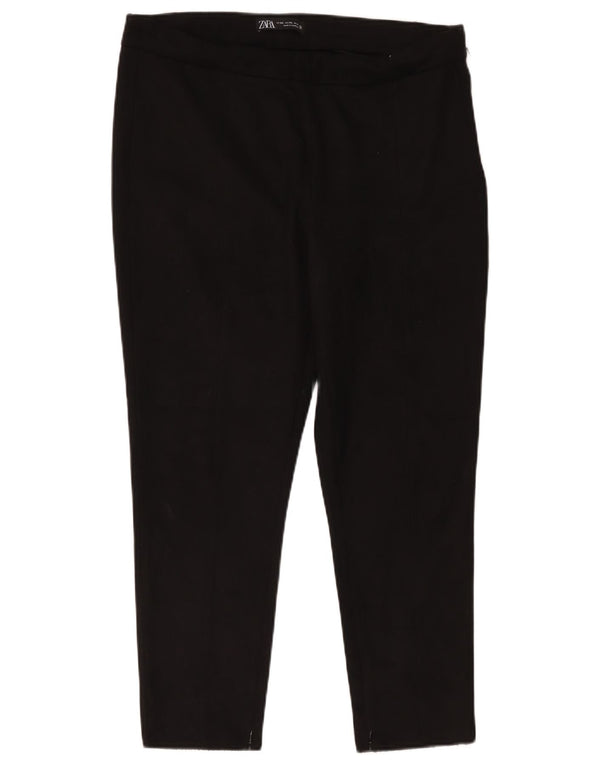 Pantaloni tăiați conici pentru femei Zara 2XL L34 L25 Poliester negru