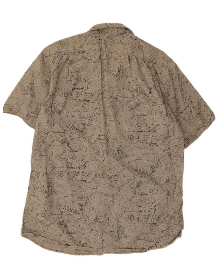 Cămașă pentru bărbați cu model abstract Eddie Bauer, cu potrivire clasică, mare, bej, bumbac