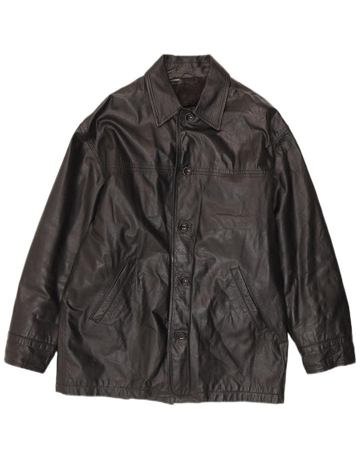 Jachetă din piele pentru bărbați Classics UK 40 Large Black