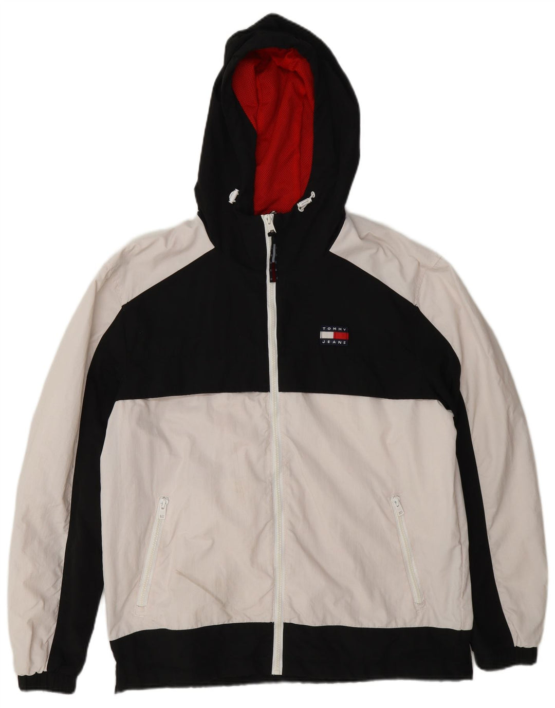 Jachetă de vânt pentru bărbați Tommy Hilfiger UK 38 Medium White Colorblock