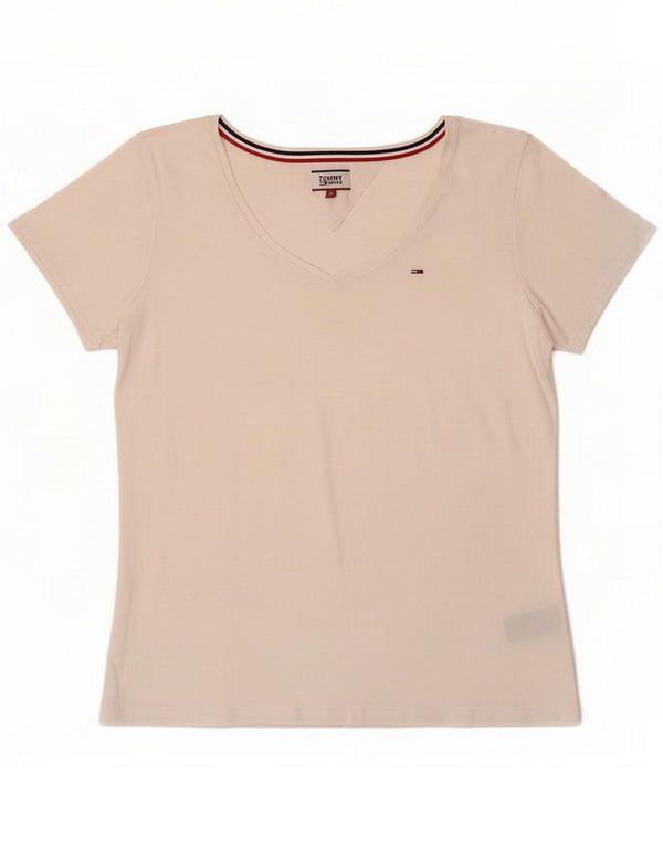 Tommy Hilfiger Womens T-shirt Top UK 14 Medium White Bumbac