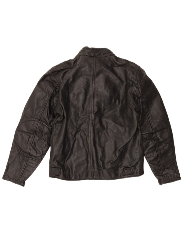 Jachetă vintage din piele pentru femei UK 16 Large Black