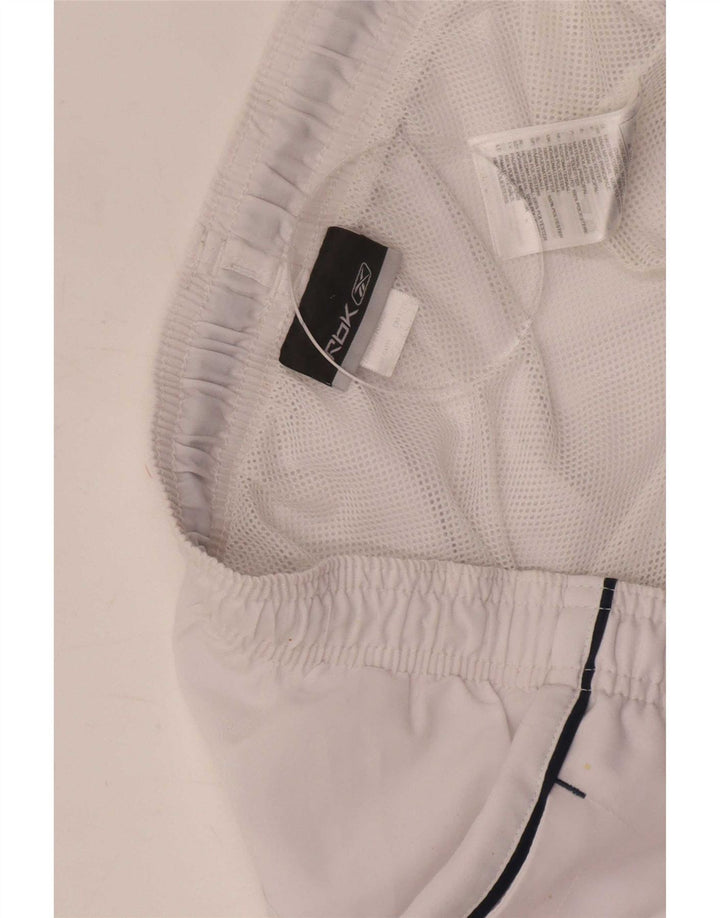 Pantaloni scurți sport Reebok pentru bărbați, mari, alb, din poliester