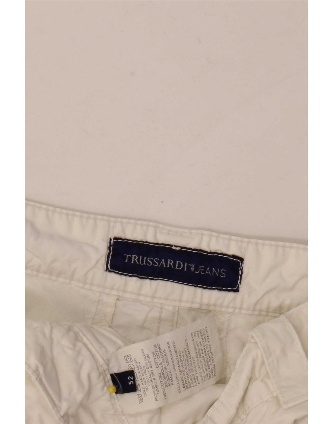 Trussardi Pantaloni scurți pentru bărbați Cargo W34, mare, alb, bumbac