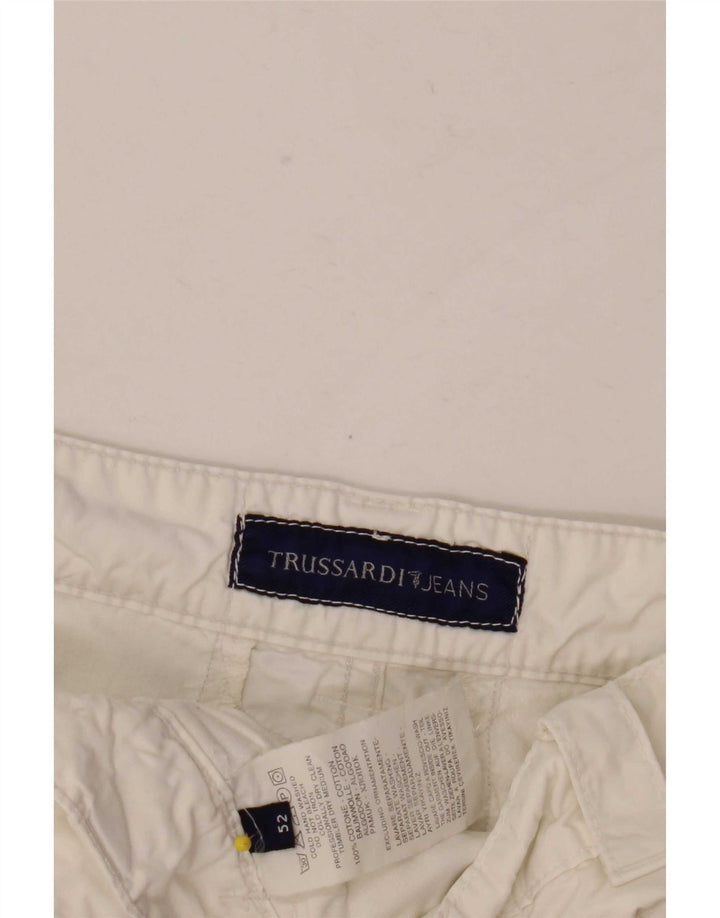 Trussardi Pantaloni scurți pentru bărbați Cargo W34, mare, alb, bumbac