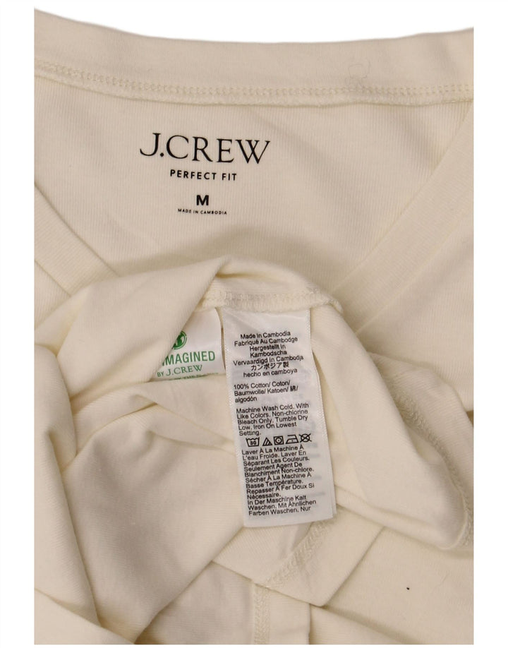 Top pentru femei J. Crew Perfect Fit cu mânecă lungă UK 12 Bumbac alb mediu