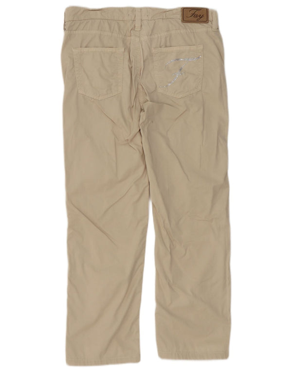 Pantaloni casual drepti Fay pentru femei W28 L26 bumbac bej