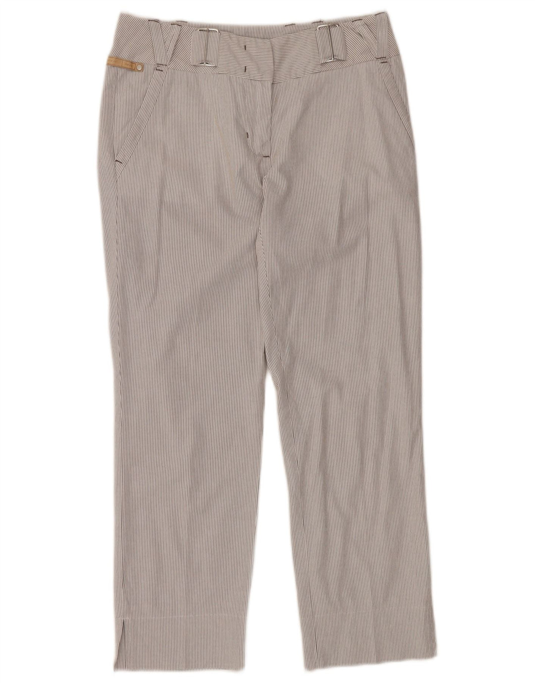 SPORTMAX Pantaloni tăiați pentru femei UK 8 Small W28 L25 Gri cu dungi