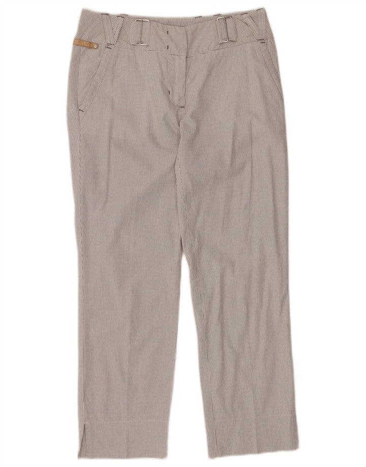 SPORTMAX Pantaloni tăiați pentru femei UK 8 Small W28 L25 Gri cu dungi