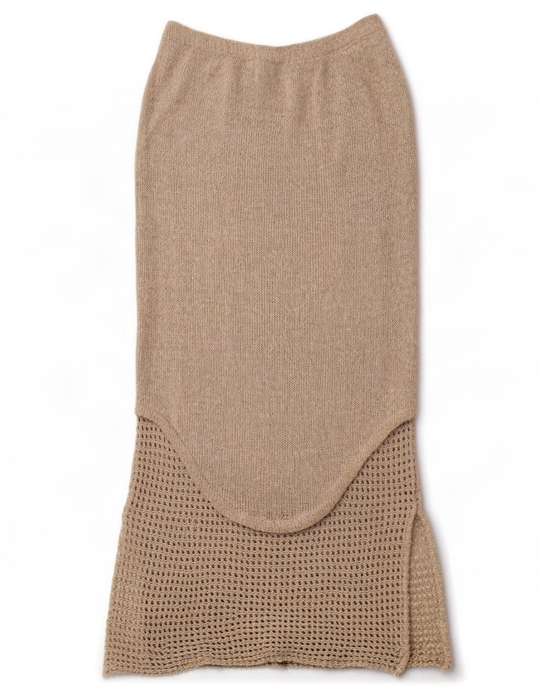 Fusta Maxi tricotată pentru femei Roisin McCarthy Medium W30 Beige Bumbac