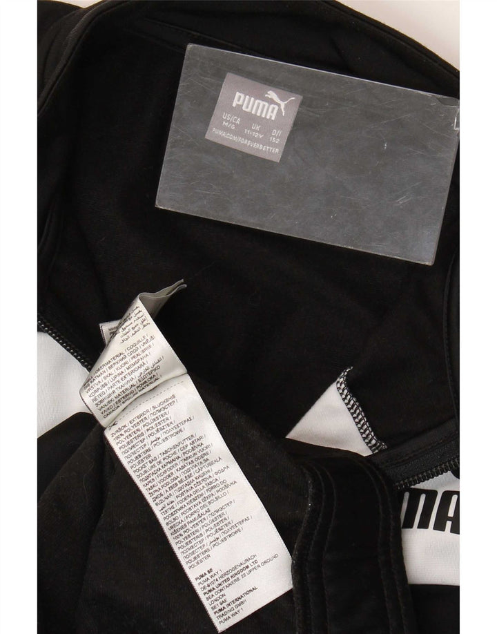 Jachetă de trening Puma pentru băieți 11-12 ani, negru, poliester color bloc