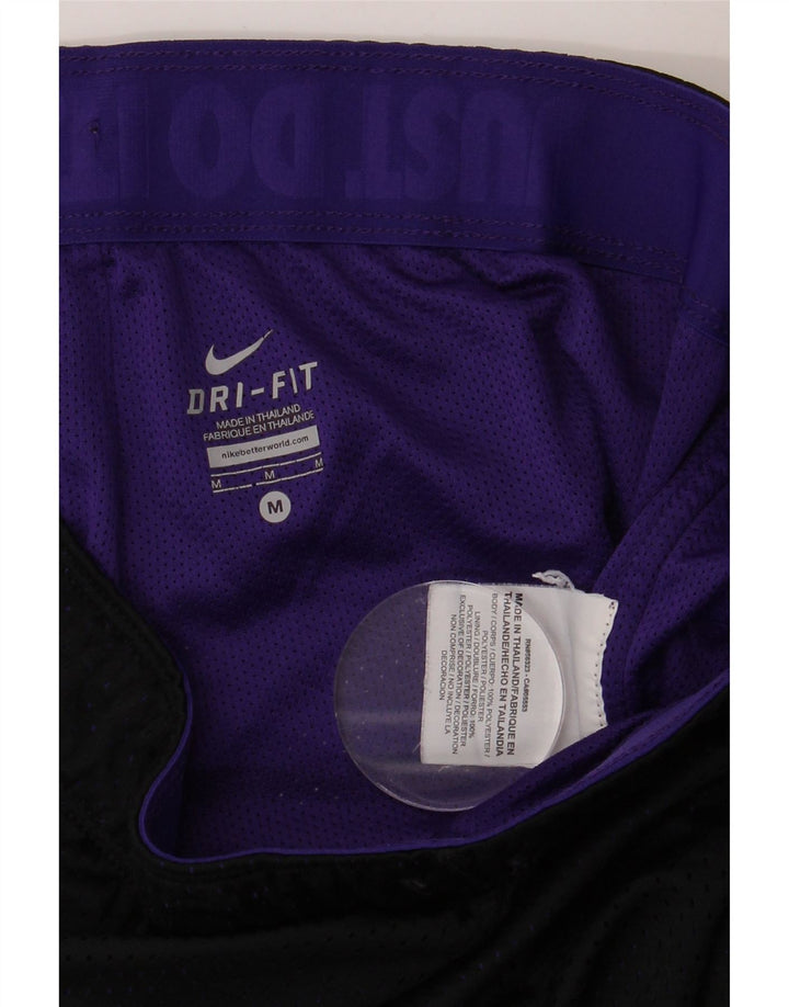 Pantaloni scurti sport NIKE Dri Fit pentru femei UK 12 Poliester mediu negru