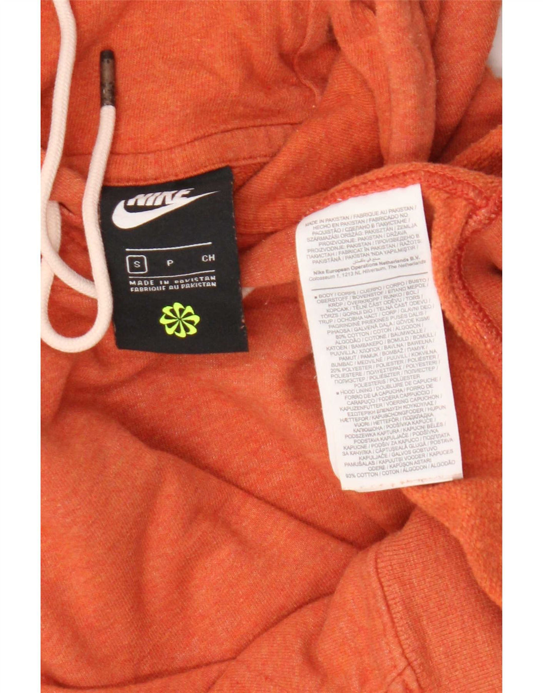 Pulover Nike pentru bărbați, bumbac portocaliu mic