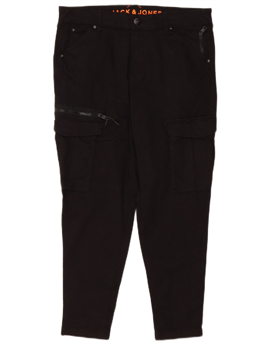 Pantaloni tăiați cargo pentru bărbați JACK & JONES L34 L26 bumbac negru