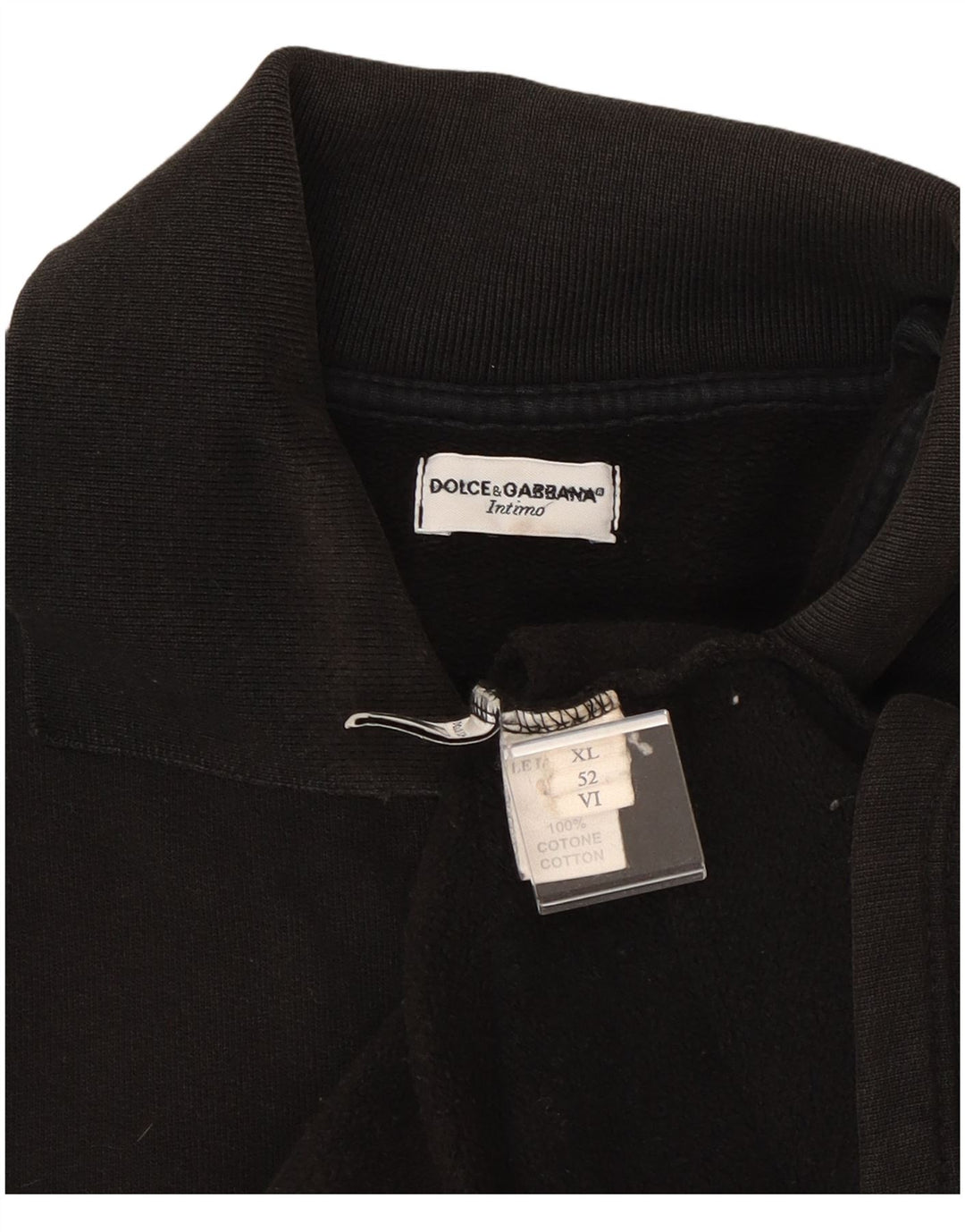 DOLCE & GABBANA Mens Long Sleeve Polo Shirt XL Black Cotton