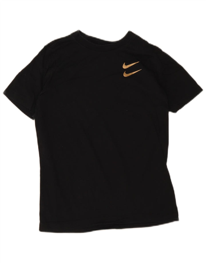 Tricou cu grafic Swoosh Nike pentru băieți Top 10-11 ani mediu negru