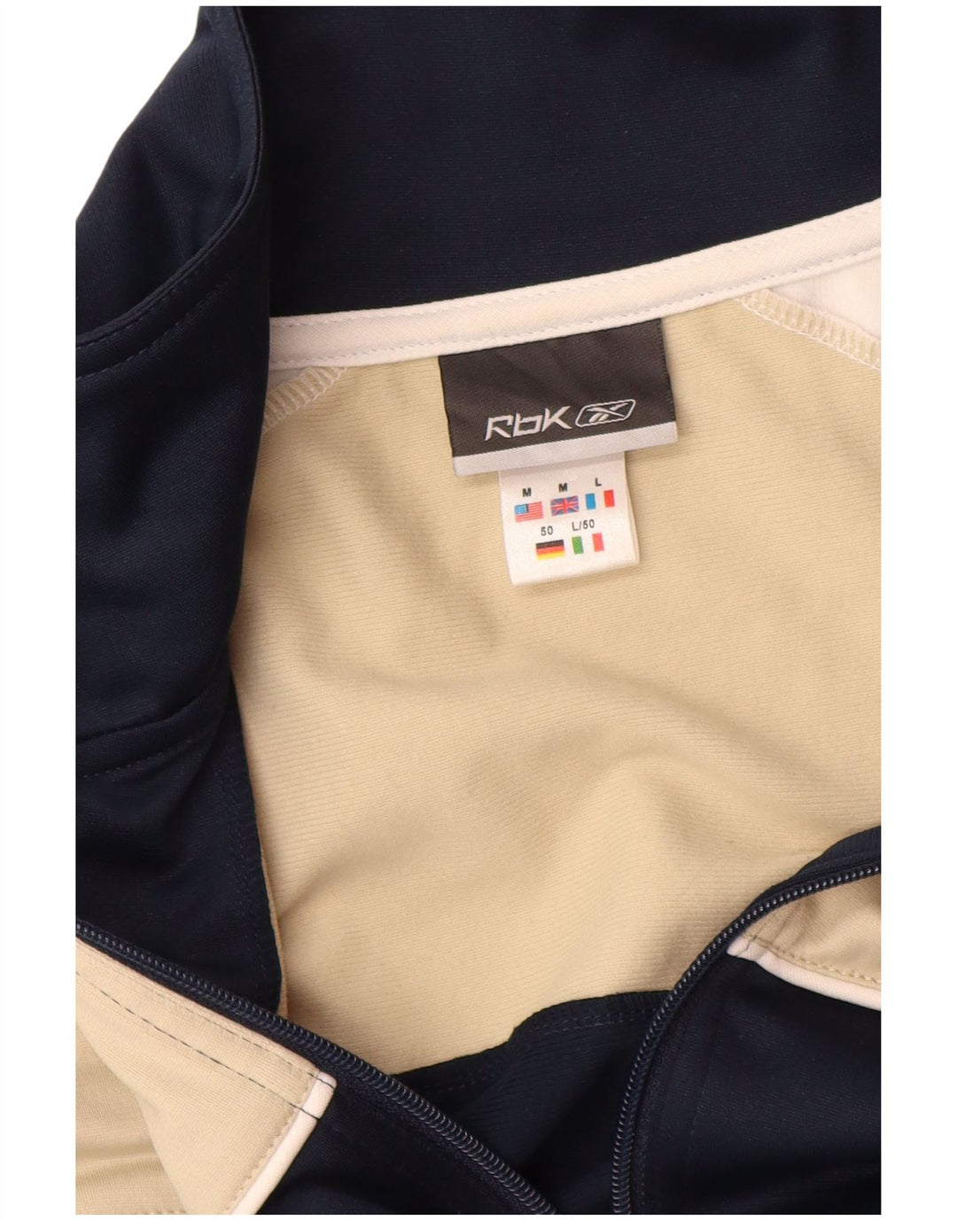 Jachetă de trening REEBOK pentru bărbați, poliester color bloc, albastru marin mediu