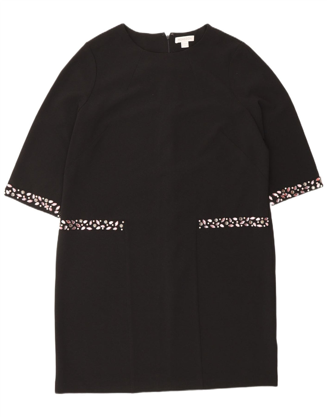 Rochie schimbătoare pentru femei Monsoon cu mâneci 3/4 UK 16 Poliester negru mare