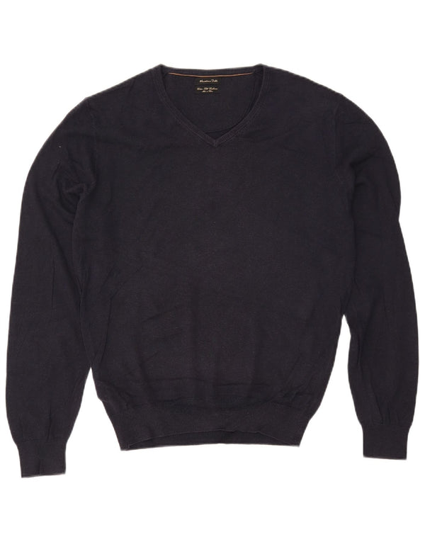 MASSIMO DUTTI Pulover supradimensionat pentru femei cu decolteu în V UK 10 Mic bleumarin