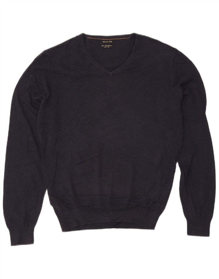 MASSIMO DUTTI Pulover supradimensionat pentru femei cu decolteu în V UK 10 Mic bleumarin