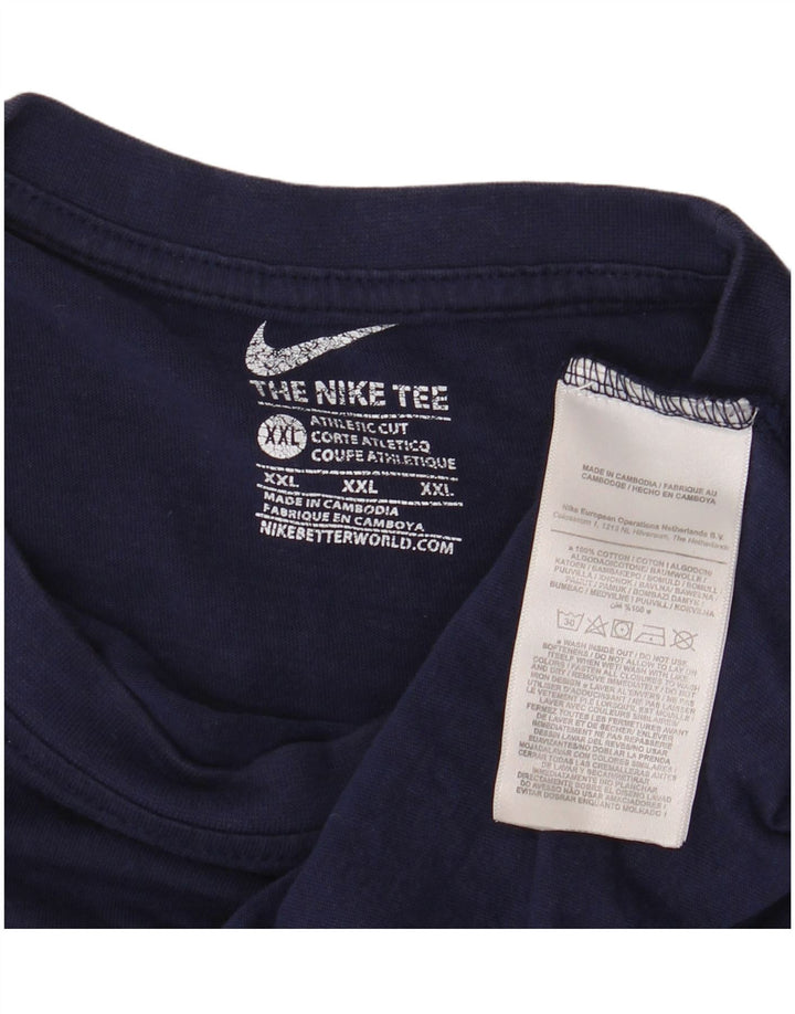 Tricou NIKE pentru femei Athletic Cut Top UK 20 2XL Bumbac bleumarin